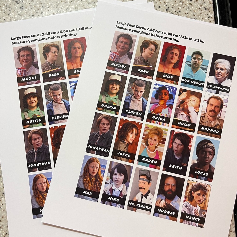 Stranger Things Guess Who Game Cards (game not included) Larger Game Size - Picture 2 of 11
